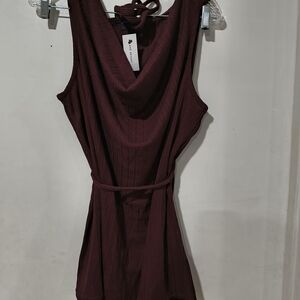 Lane Bryant Elegant Burgundy Sleeveless Dress
